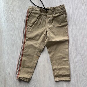 Burberry Tan Kids Pants with Striped Accent